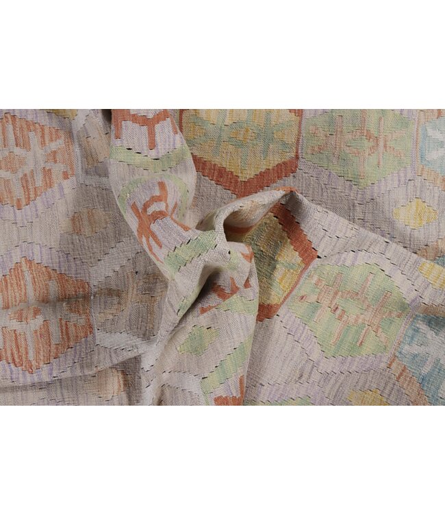 201x145 cm Handgefertigter Afghanischer traditioneller Kelim Teppich Woll