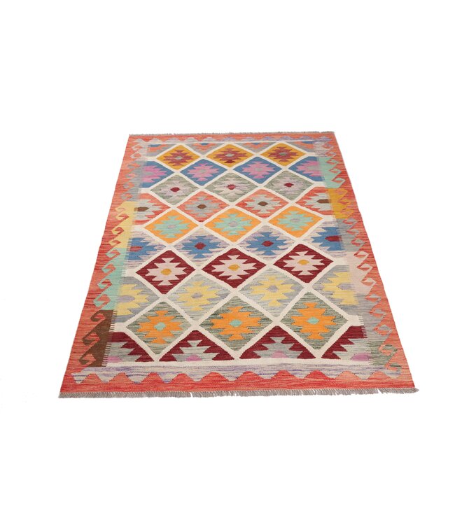 202x148 cm Handgefertigter Afghanischer traditioneller Kelim Teppich Woll