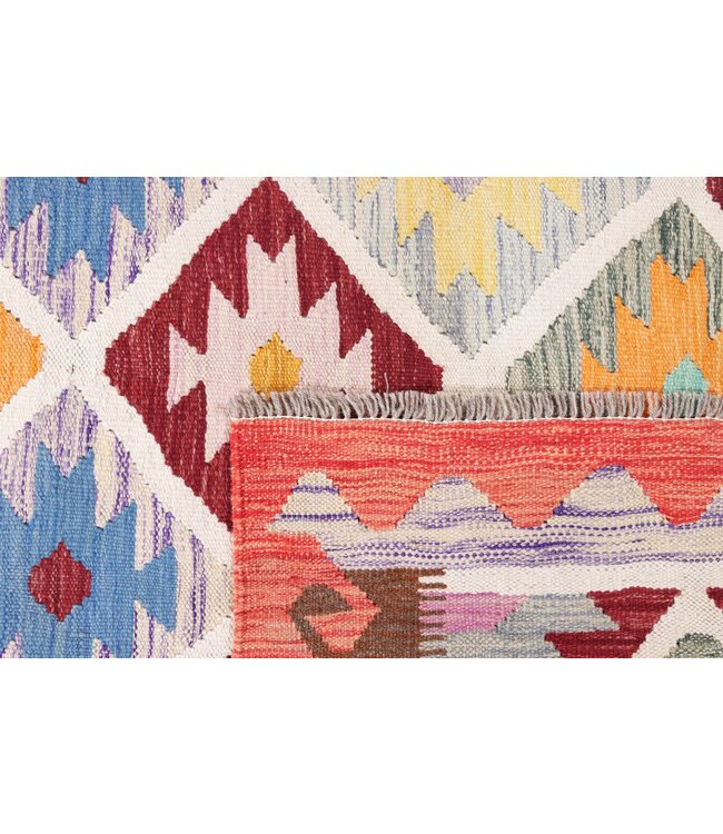 202x148 cm Handgemaakte Afghaanse traditionele Kelim Vloerkleed Wol Tapijt