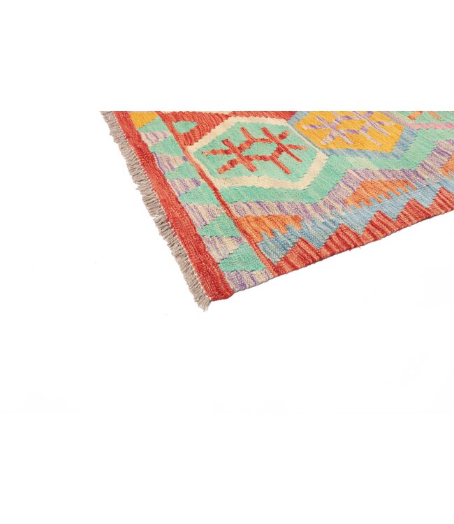 199x147 cm Handgemaakte Afghaanse traditionele Kelim Vloerkleed Wol Tapijt