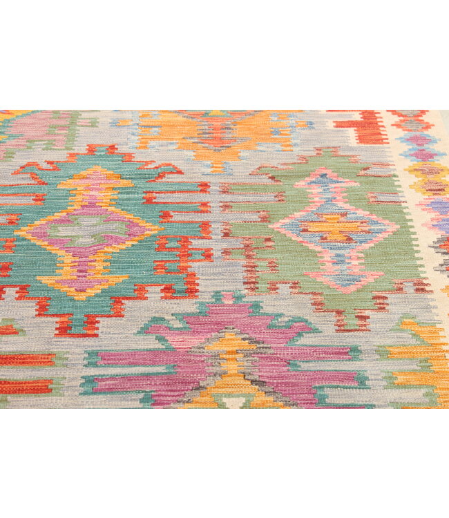 Naila kelim  Handgemacht  302x211cm Traditional Wolle Kelim Teppich