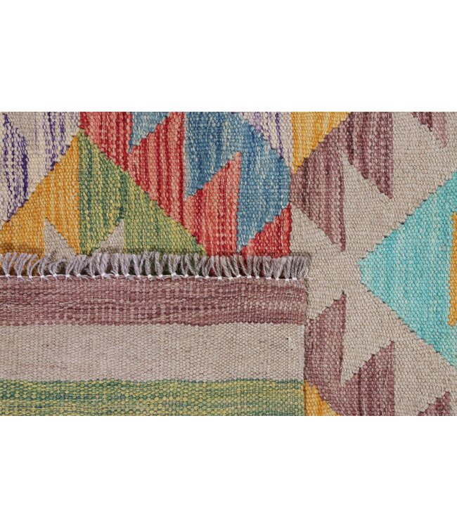 203x142 cm Handmade Afghan Traditional Kelim Area Rug Wool Carpet