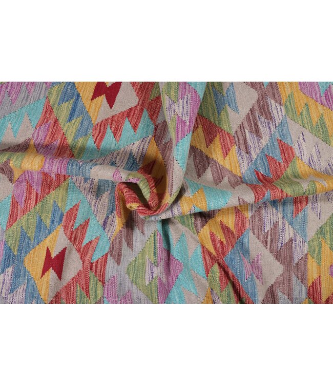 203x142 cm Handgefertigter Afghanischer traditioneller Kelim Teppich Woll