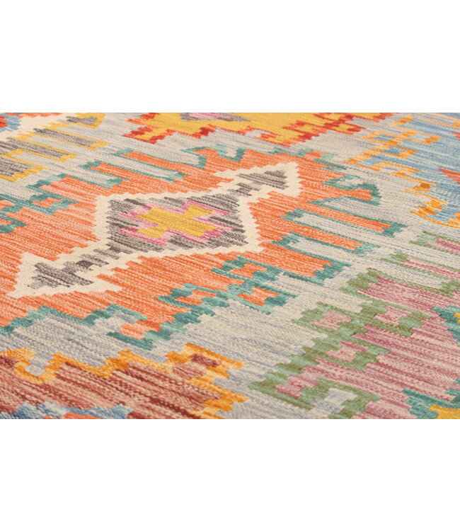 Naila kelim Handgeweven 302x211cm  Traditional Kelim Tapijt Wol