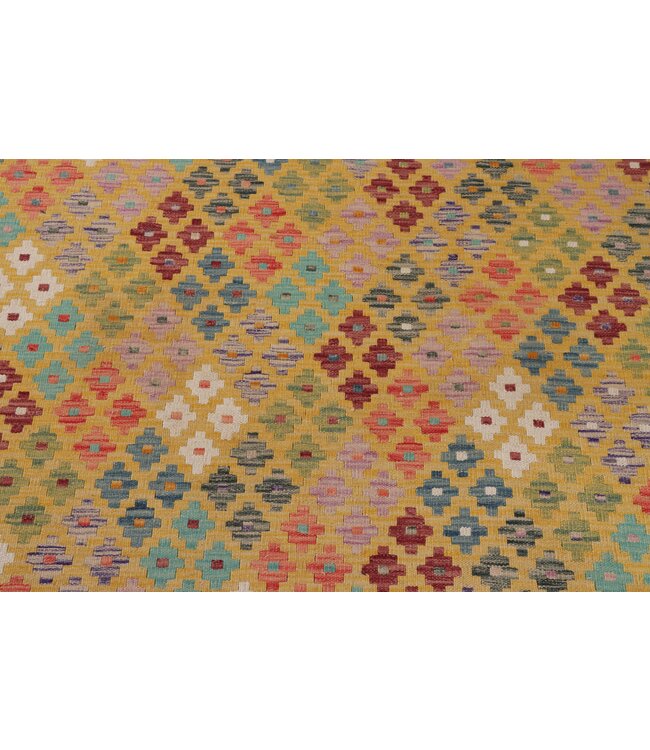 197x150 cm Handgemaakte Afghaanse traditionele Kelim Vloerkleed Wol Tapijt