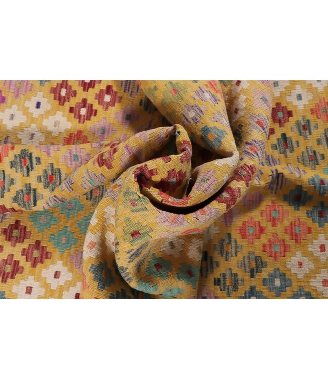 197x150 cm Handmade Afghan Traditional Kelim Area Rug Wool Carpet