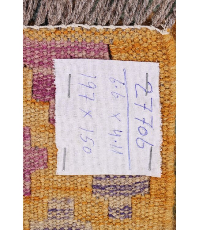 197x150 cm Handmade Afghan Traditional Kelim Area Rug Wool Carpet