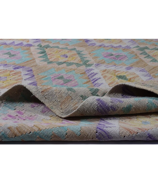 207x144 cm Handmade Afghan Traditional Kelim Area Rug Wool Carpet