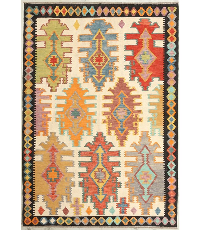 Naila kelim Handgeweven  294x202 cm  Traditional Kelim Tapijt Wol