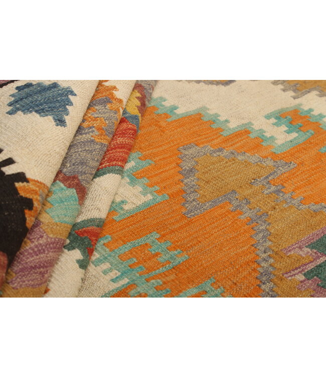 Naila kelim Handgeweven  294x202 cm  Traditional Kelim Tapijt Wol