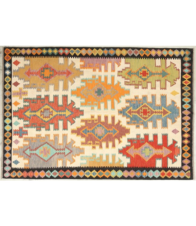 Naila kelim Handgeweven  294x202 cm  Traditional Kelim Tapijt Wol