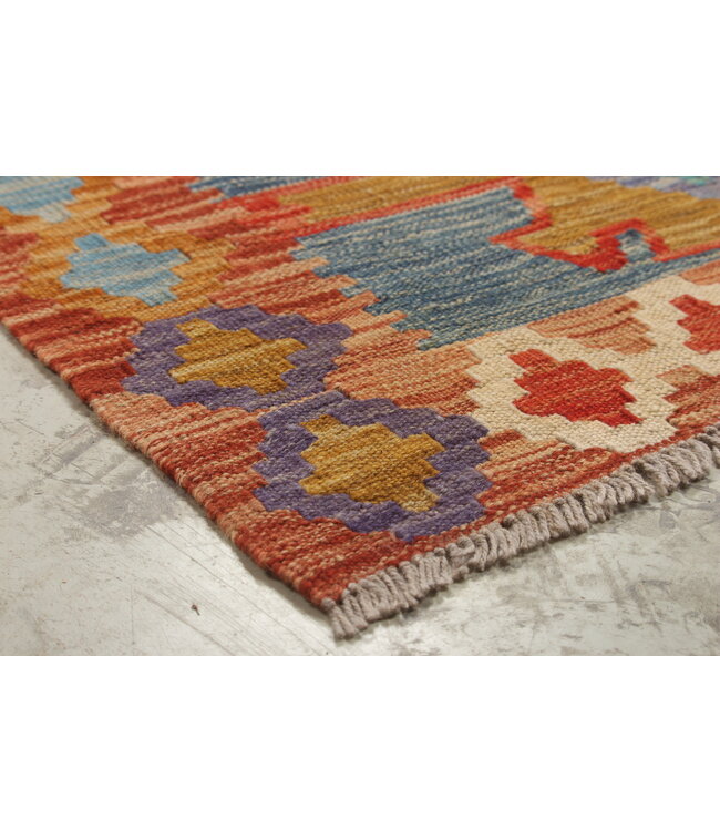 Naila kelim Handgeweven  303x207cm Traditional Kelim Tapijt Wol