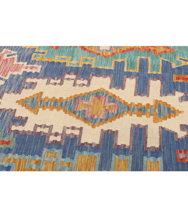 Naila kelim Handgeweven  303x207cm Traditional Kelim Tapijt Wol