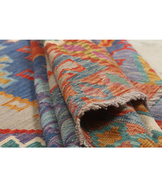 Naila kelim Handgeweven  303x207cm Traditional Kelim Tapijt Wol