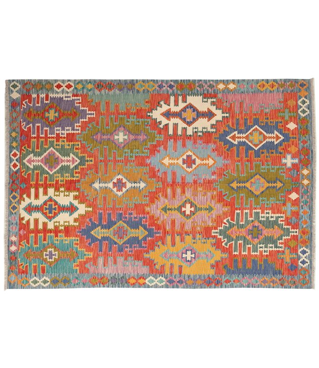 Naila kelim Handgeweven   303x205 cm Traditional Kelim Tapijt Wol