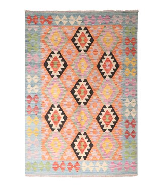 181x127 cm Handgefertigter Afghanischer traditioneller Kelim Teppich Woll