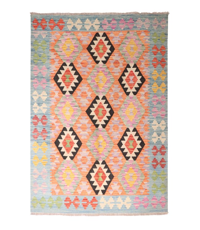 181x127  cm Handgefertigter Afghanischer traditioneller Kelim Teppich Woll