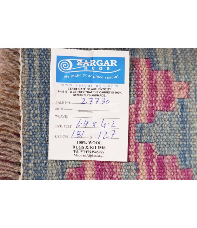 181x127  cm Handgefertigter Afghanischer traditioneller Kelim Teppich Woll