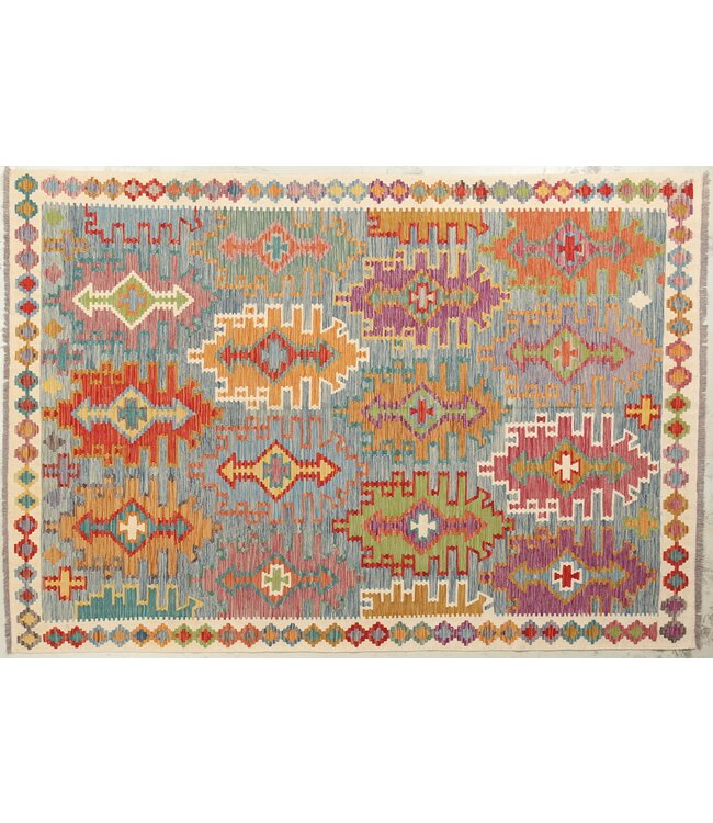 Naila kelim Handgeweven  295x201 cm  Traditional Kelim Tapijt Wol