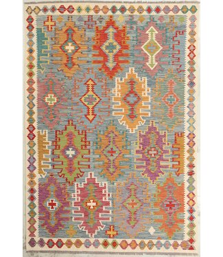 Kelimshop Naila kelim Handgemacht  295x201 cm Traditional Wolle Kelim Teppich