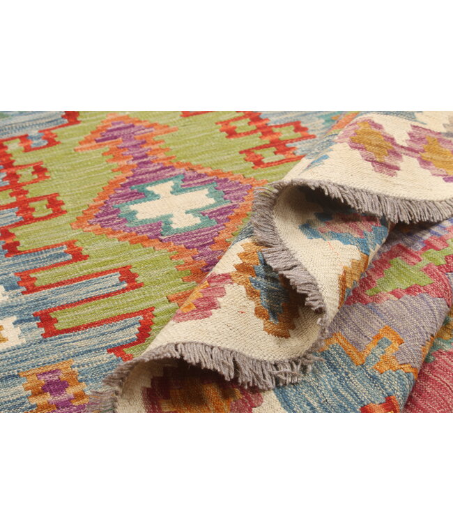 Naila kelim Handgeweven  295x201 cm  Traditional Kelim Tapijt Wol