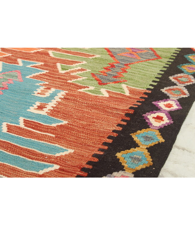 Naila kelim Handgeweven  300x207 cm  Traditional Kelim Tapijt Wol