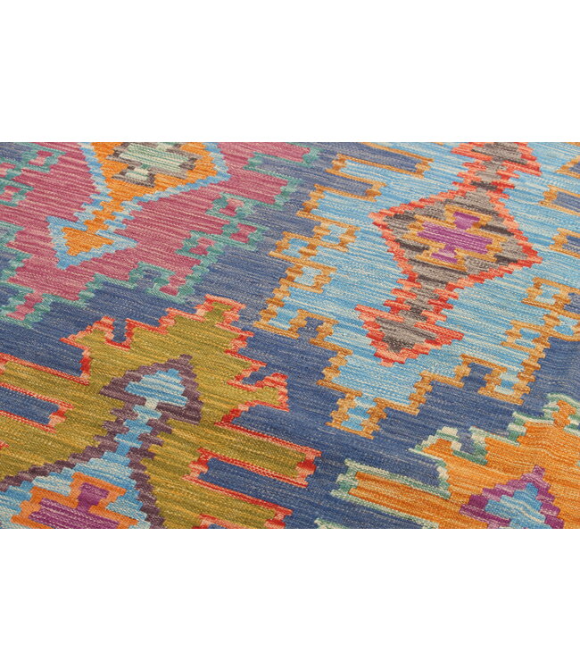 Naila kelim Handgeweven  305x207 cm  Traditional Kelim Tapijt Wol