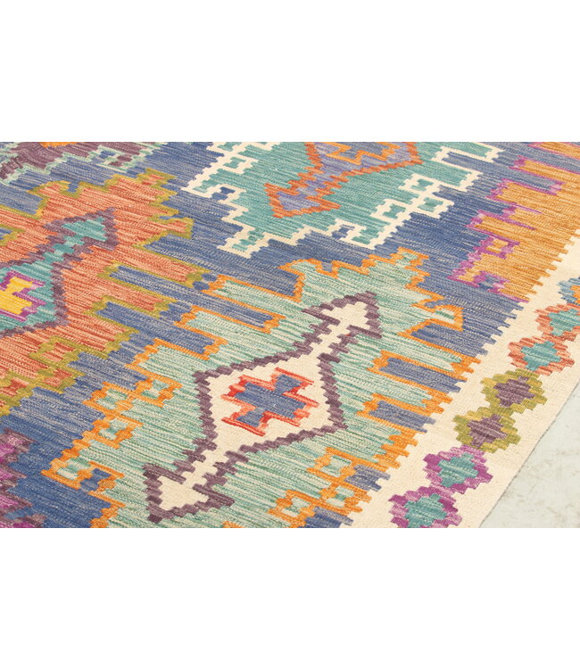 Naila kelim Handgeweven  305x207 cm  Traditional Kelim Tapijt Wol