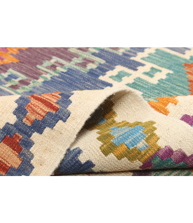 Naila kelim Handgeweven  305x207 cm  Traditional Kelim Tapijt Wol