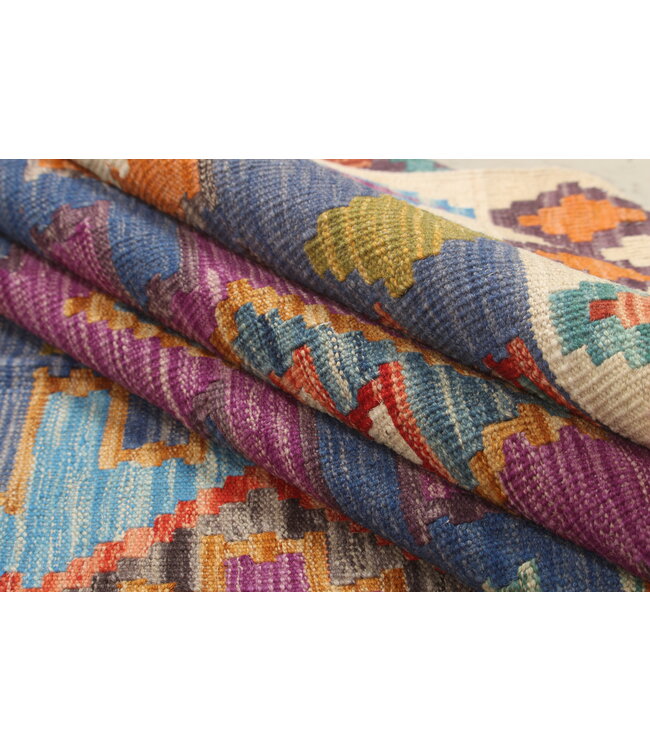 Naila kelim Handgeweven  305x207 cm  Traditional Kelim Tapijt Wol