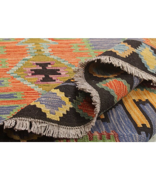 Naila kelim Handgeweven   298x200 cm Traditional Kelim Tapijt Wol