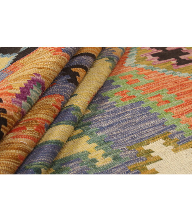 Naila kelim Handgeweven   298x200 cm Traditional Kelim Tapijt Wol