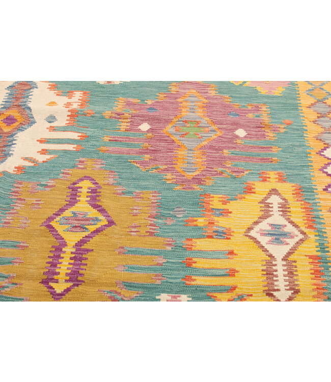 Naila kelim Handgeweven  307x200 cm  Traditional Kelim Tapijt Wol