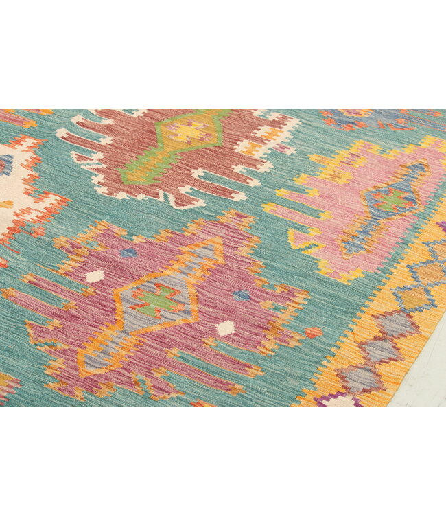 Naila kelim Handgeweven  307x200 cm  Traditional Kelim Tapijt Wol