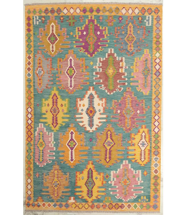 Naila kelim  Handgemacht  307x200 cm Traditional Wolle Kelim Teppich