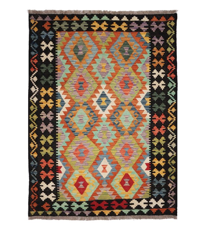171x125  cm Handgemaakte Afghaanse traditionele Kelim Vloerkleed Wol Tapijt