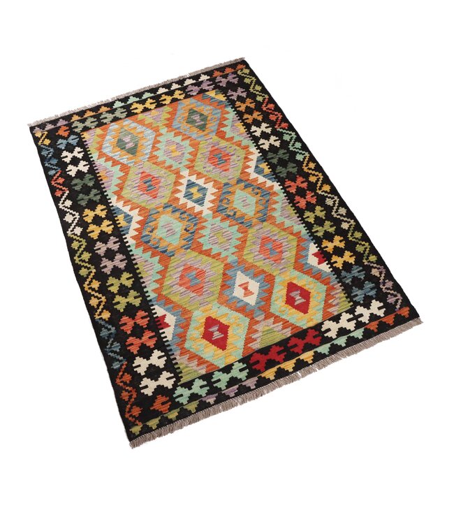 171x125 cm Handmade Afghan Traditional Kelim Area Rug Wool Carpet