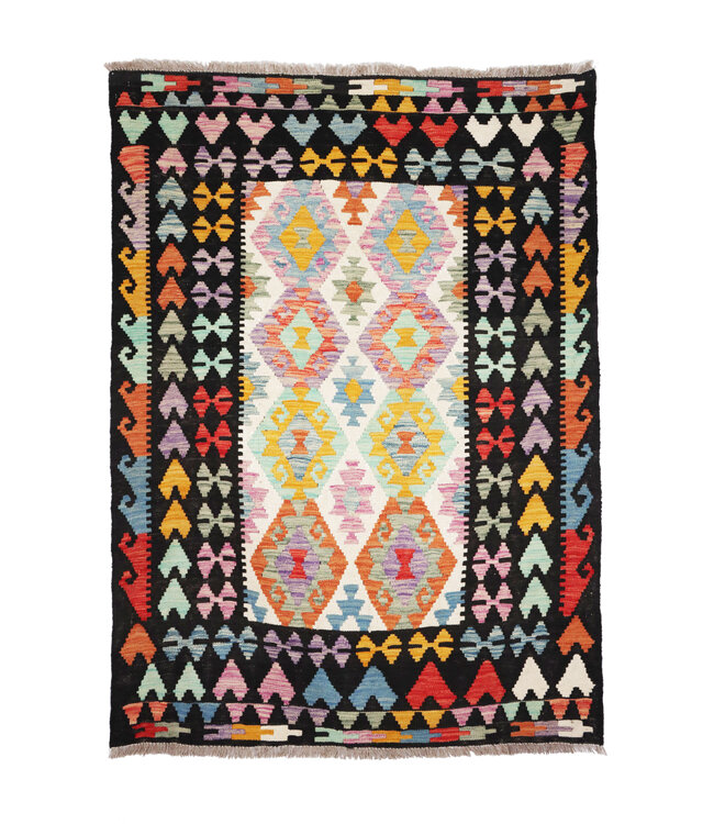 177x127  cm Handgemaakte Afghaanse traditionele Kelim Vloerkleed Wol Tapijt