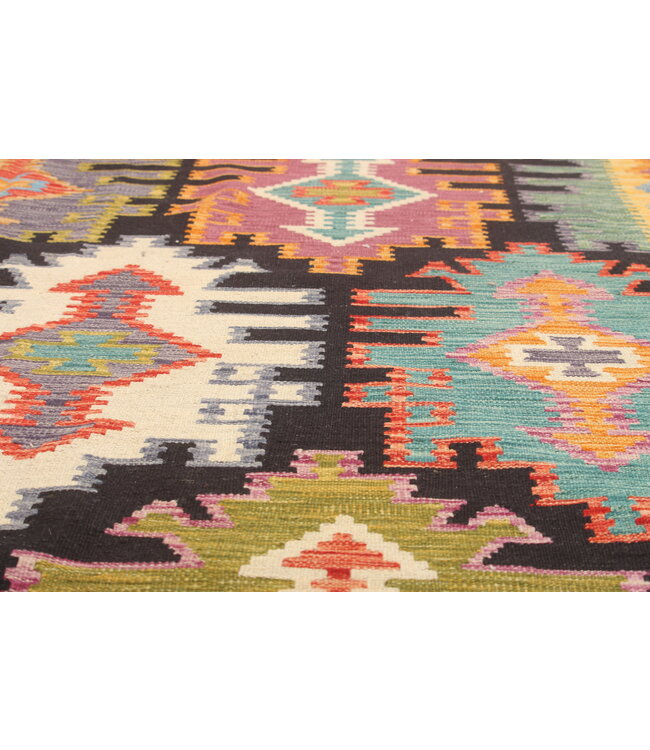 Naila kelim Handgeweven  309x204 cm  Traditional Kelim Tapijt Wol