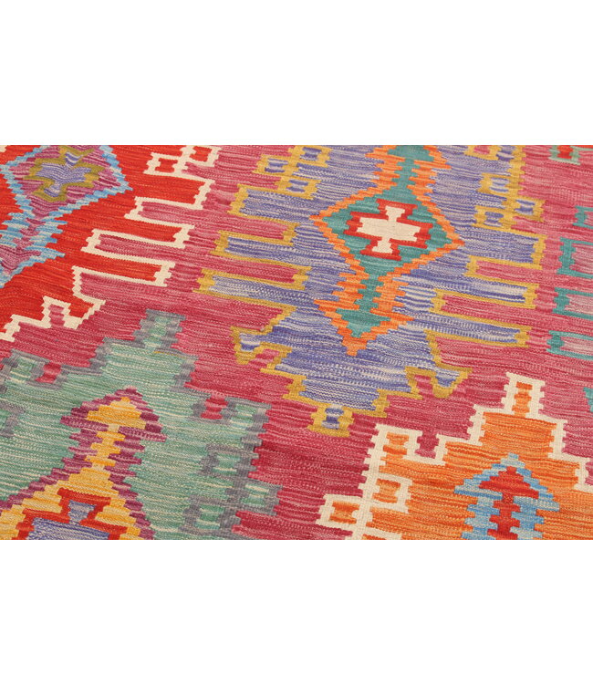 Naila kelim Handgeweven  307x205 cm  Traditional Kelim Tapijt Wol