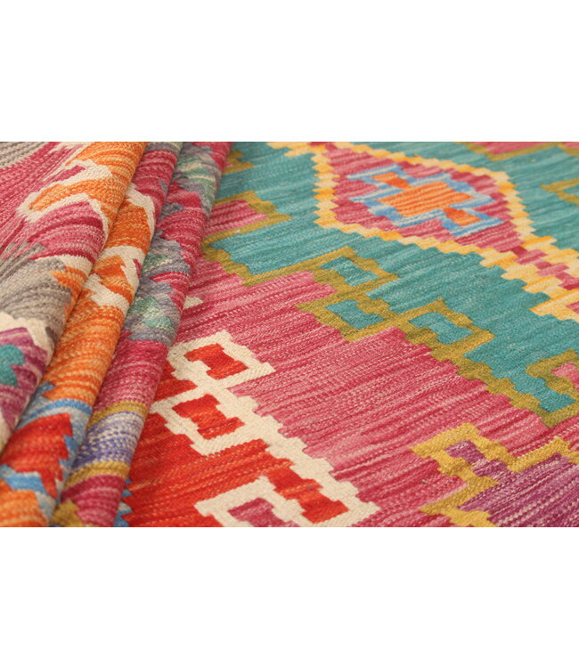 Naila kelim Handgeweven  307x205 cm  Traditional Kelim Tapijt Wol