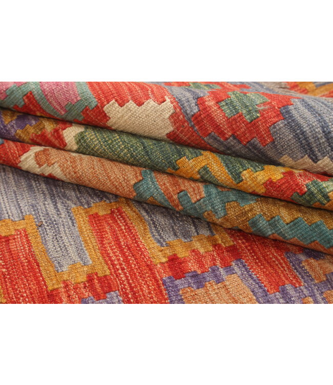 Naila kelim Handgeweven  308x197 cm  Traditional Kelim Tapijt Wol