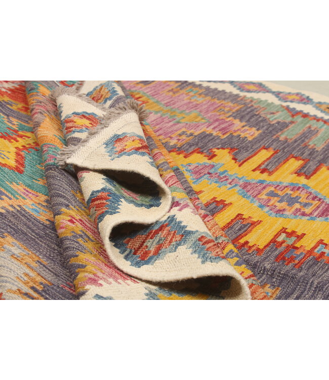 Naila kelim Handgeweven   248x202 cm Traditional Kelim Tapijt Wol