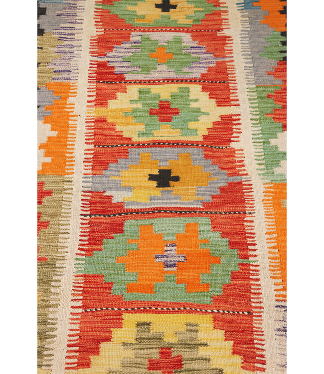 Kelim kleed loper  290x87 cm   vloerkleed tapijt kelims hand geweven