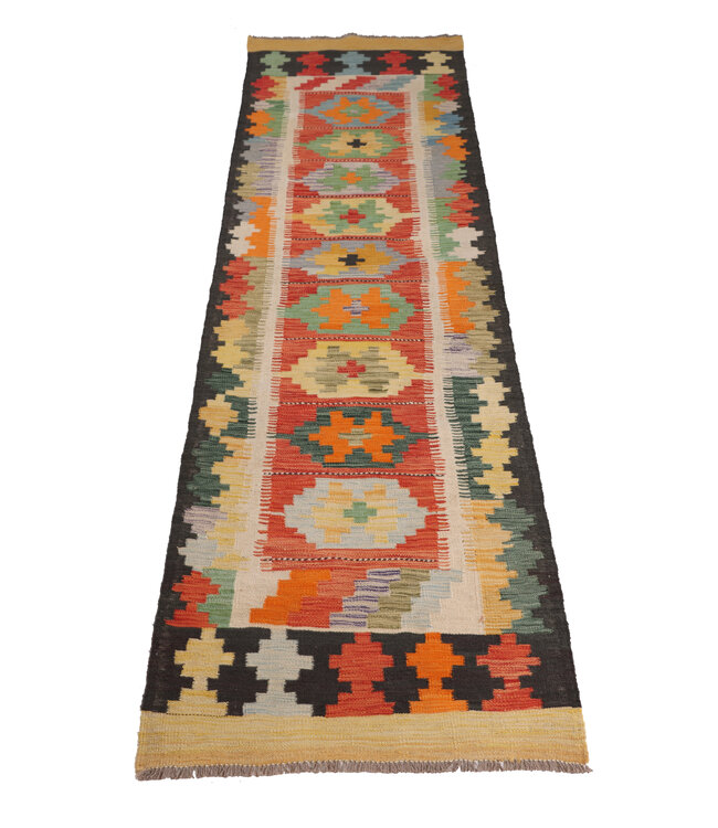 Kelim kleed loper  290x87 cm   vloerkleed tapijt kelims hand geweven