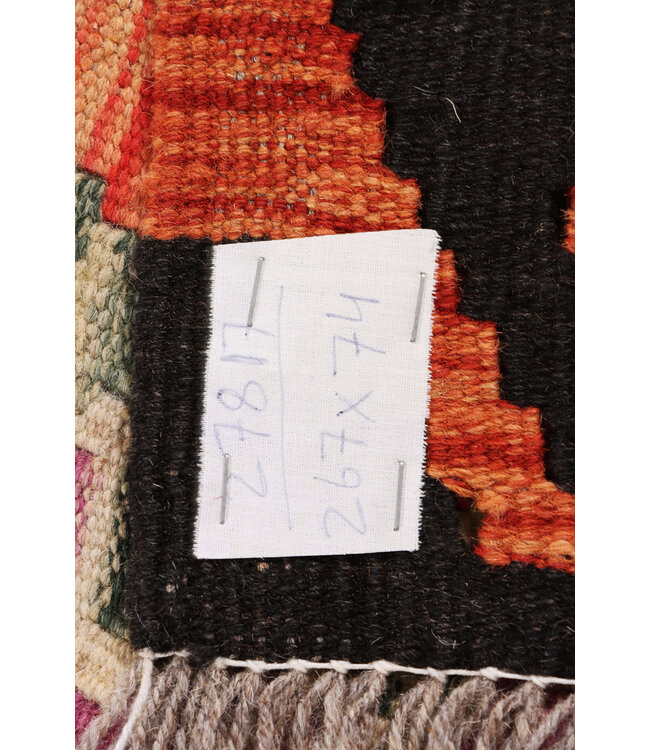 Kelim kleed loper  267x74 cm   vloerkleed tapijt kelims hand geweven