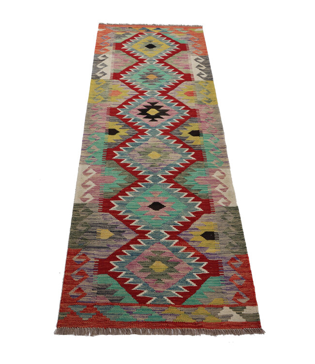 Kelim kleed loper 247x80 cm  vloerkleed tapijt kelims hand geweven