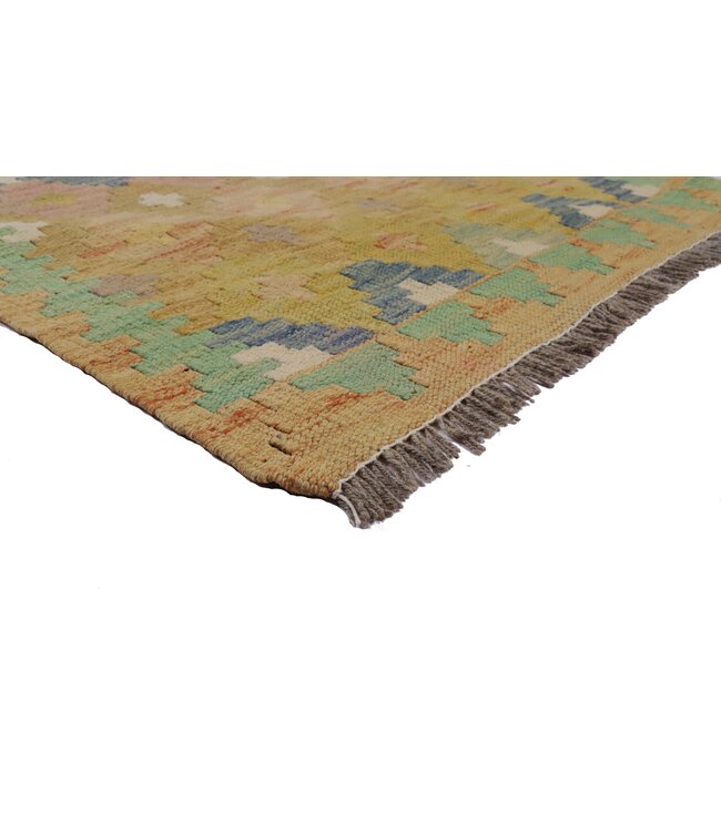 188x64 cm Handgefertigter Afghanischer traditioneller Kelim Teppich Woll