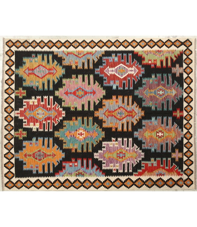 Naila kelim Handgeweven 246x193 cm Traditional Kelim Tapijt Wol