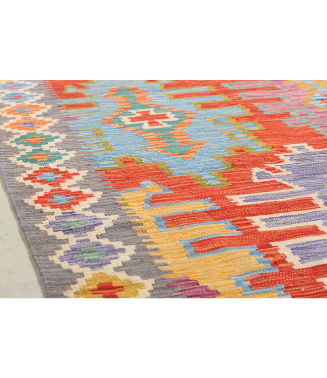 Naila kelim Handgeweven  307x205 cmTraditional Kelim Tapijt Wol